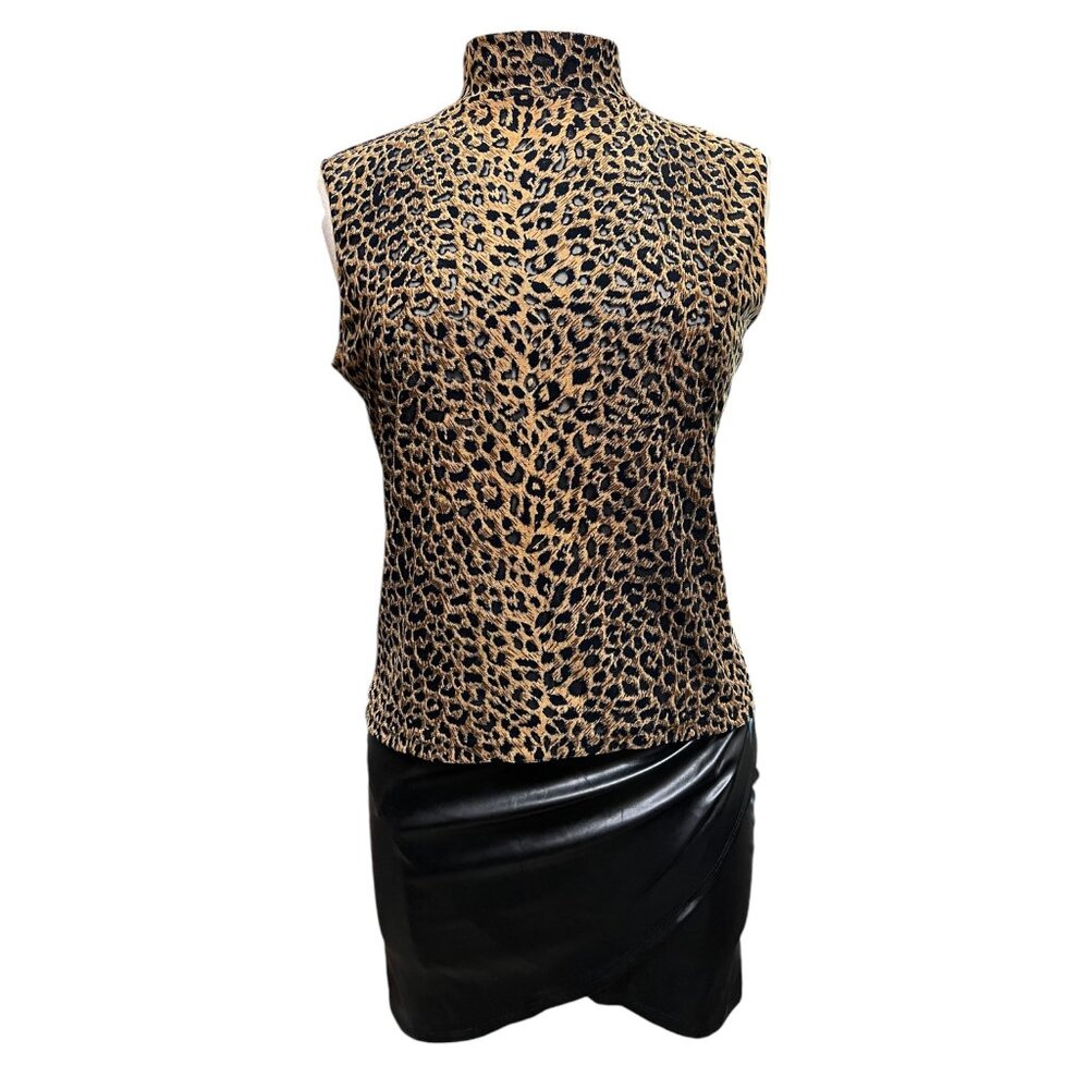 Vintage brown and black animal print short top